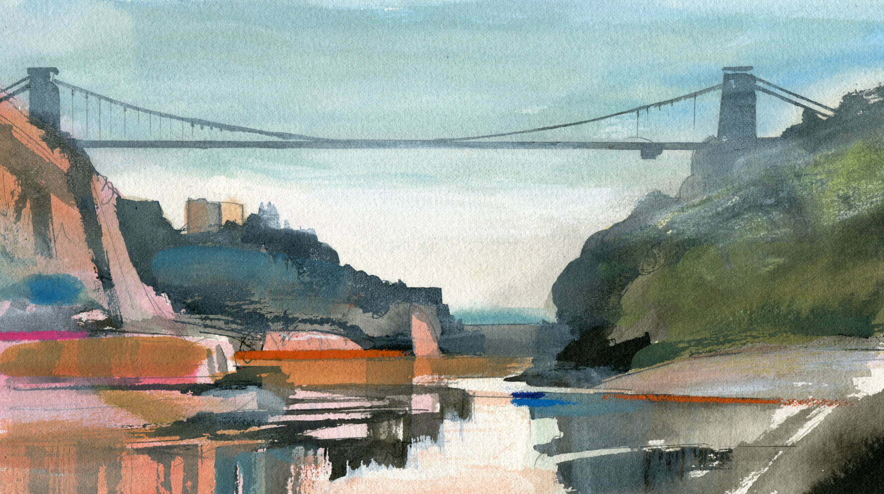 Clifton Suspension Bridge 4 Mixed media on Arches 30x41cm £200
