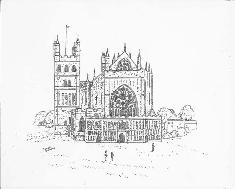 Exeter Cathedral pen drawing • Art Gallery SW