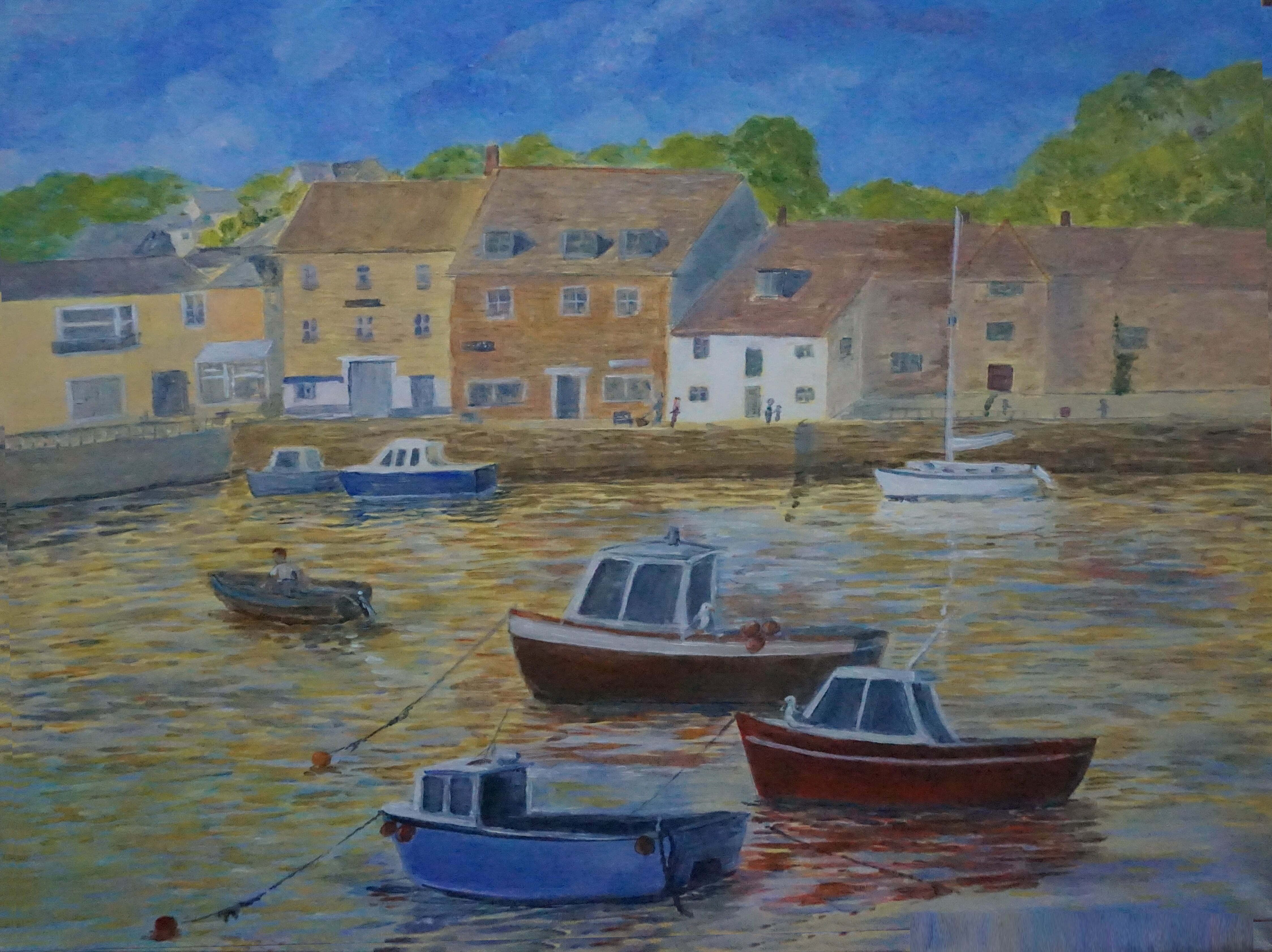 Padstow Harbour, Cornwall, original painting Art Gallery SW Ltd