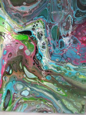 Acrylics Flow Art Fluid Art Paint Pouring on Canvas LOCKDOWN by TRACEY PLATT
