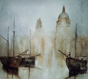 Dawn at St Pauls by David Chambers Marine Artist