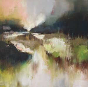 Estuary light is an atmospheric painting of a winding estuary in Devon